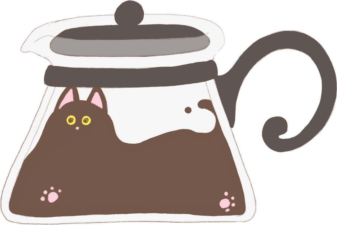 Cat cafe coffee pot
