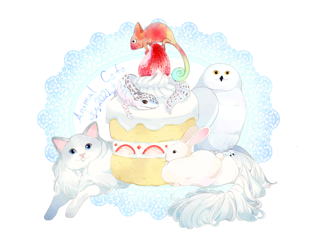 Cat cafe cake